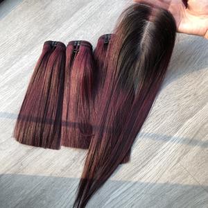 Trama de cabello humano vietnamita de alta calidad, cabello liso Ombre, precio de cabello sin procesar, paquete Genius de alta definición - Product Image 3