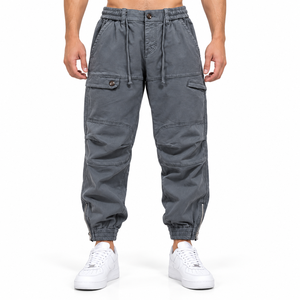 Pantalones Cargo Jogger para Hombre con Cintura Elástica y Cordón, Pantalones Utilitarios con Múltiples Bolsillos para Uso Casual - Product Image 1