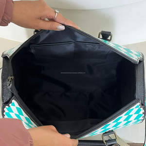 Nouveau sac de voyage élégant de haute qualité en cuir véritable à carreaux, fabriqué à la main, grand sac de voyage Speedy, en cuir de vache véritable, pour unisexe - Product Image 6