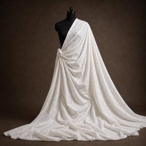 Premium boring embroidery fabric is designed for modern fashion and stylish garment collections. This fabric features beautiful - Product Image 3