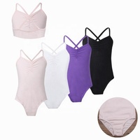 Leotardos de Gimnasia Personalizados para Niñas, de Algodón y Elastano, Manga Larga, Color y Logotipo Personalizables, Ropa de Baile con Cintura Elástica Alta