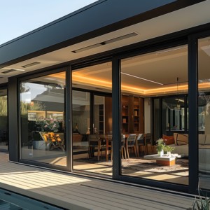 Venta al por mayor de puertas corredizas de aluminio energéticamente eficientes con doble acristalamiento, rotura térmica y tecnología insonorizada - Product Image 2