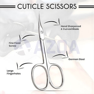 Ciseaux à cuticules en acier inoxydable avec étui en cuir pour manucure et pédicure de qualité professionnelle - Product Image 5