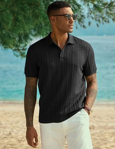 เสื้อโปโลผู้ชาย Vortex Knit แขนสั้น ผ้าทอเนื้อสัมผัสพิเศษ ยืดหยุ่นได้ เหมาะสำหรับเล่นกอล์ฟ ใส่เที่ยวทะเลช่วงฤดูร้อน - Product Image 4