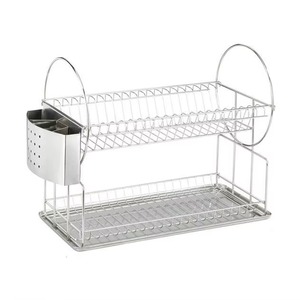 Escurridor de platos metálico duradero y elegante para encimera, con bordes pulidos y lisos. - Product Image 3