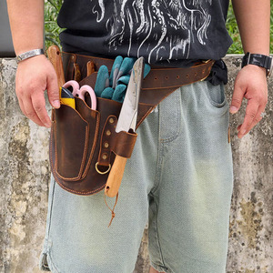 Ceinture porte-outils de fleuriste en cuir multi-compartiments pour jardinage, pochette de coupe de fleurs, fabricant OEM ODM sur mesure à vendre - Product Image 2