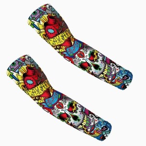 Manchons de cyclisme OEM personnalisés en élasthanne/polyester, élastiques, anti-UV, en soie glacée rafraîchissante, résistants à l'eau et respirants - Product Image 2