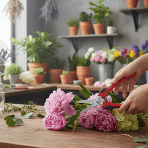 Ciseaux de taille-vigne 7,5 pouces, sécateurs de jardin rouge + noir en acier inoxydable 420 J2 avec poignée antidérapante, vente en gros - Product Image 1