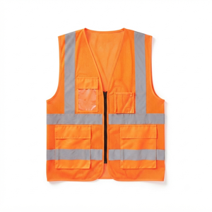 Gilet de sécurité unisexe haute visibilité avec bandes réfléchissantes et plusieurs poches pour usage professionnel - Product Image 1