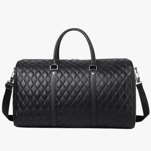 Sac de sport unisexe en toile, grande capacité, fermeture éclair, sac de voyage durable multifonction marron - Product Image 1