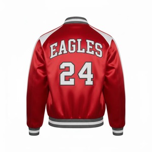 <b>Men's</b> Embroidered Team Custom Logo <b>Baseball</b> <b>Jacket</b> Winter Stand Collar Front Casual Sportswear Custom Design <b>Baseball</b> <b>Jacket</b> - Product Image 2
