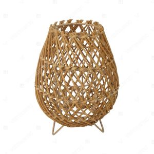 Vietrustic - Elegante Farol de Jardín, Portavelas de Vidrio, Farol de Bambú y Ratán, Portavelas de Mimbre - Product Image 5
