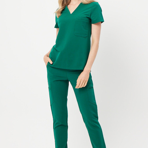 Ensemble de Blouses Médicales Multipoches pour Femmes, Uniforme d'Infirmière, Tenue d'Hôpital Extensible, Vêtements de Travail pour Soignants, Fournisseur OEM - Product Image 2