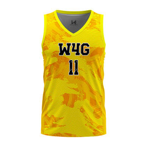 Maillot de basketball personnalisé unisexe pour adultes, sans manches, col en V, avec lettres imprimées par transfert thermique sur le devant, respirant et anti-humidité - Product Image 2