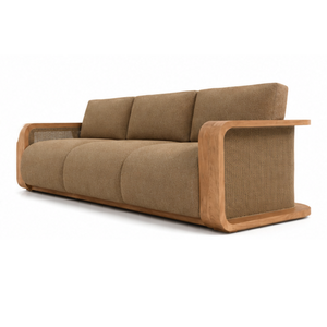 Sofá de Madera de Teca Sólida de Lujo, 3 Plazas, Sofá Moderno para Sala de Estar, Apartamento, Hotel, Villa, Resort, Fabricante de Muebles para Salón - Product Image 4