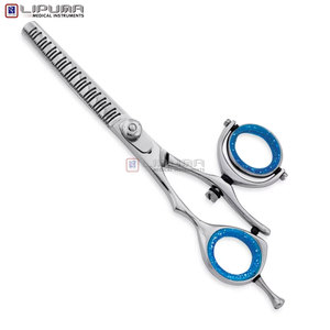 Rainbow Color Sharp Edge Comfortable <b>Rubber</b> <b>Plastic</b> for Salons Professional Japanese Steel Hair Thinning Scissors 6.5 Inch - Product Image 5