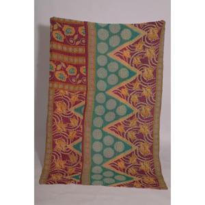 Lavinas Floral Kantha Quilt Boho Cotton <b>Throw</b> Handmade Vintage <b>Indian</b> Reversible Blanket Bedspread Cozy Gift Eco-Friendly - Product Image 1