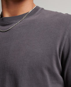 T-shirt surdimensionné à col rond et manches courtes en coton 100% noir, design personnalisé, épaules tombantes, pour hommes - Product Image 6