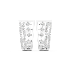 14K White Gold Round Lab-Grown Diamond Drop Earrings for Women Office Wear Earring New Grown Diamond - Product Image 5