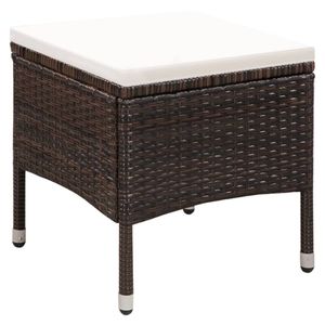 Silla de comedor color crema con taburete para conjuntos de jardín - Product Image 3