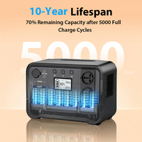 Centrale Électrique Portable à Batterie LiFePO4 pour Stockage d'Énergie Solaire, Puissances de 700W à 5000W