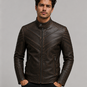 Nouvelle arrivée : veste en cuir pour homme, design tendance de haute qualité, veste en cuir de motard pour homme, veste en cuir homme - Product Image 2