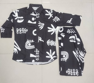 Ensemble deux pièces décontracté FATEMA FASHION FF302FN pour femme, imprimé numérique, coupe régulière, haut et bas, collection Printemps-Été, vente chaude - Product Image 5