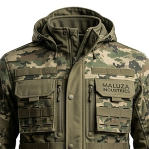 OEM Custom Summer Waterproof Print Hunting <b>Jacket</b> <b>Men</b> Silent <b>Shell</b> Thermal Nylon Lined Heavy Duty Outdoor Sports Wear Front - Product Image 3