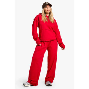 Venta al por mayor de sudaderas con capucha rosas, extragrandes, informales, lisas, 100% algodón, para mujer, sudaderas de invierno para mujer, sudaderas de punto. - Product Image 3