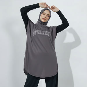 Vestido Deportivo Holgado y Modesto para Mujeres Musulmanas, Túnica Larga Deportiva con Hiyab, Tela Transpirable para Gimnasio, Fitness, Yoga y Entrenamiento - Product Image 1