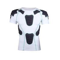 Maillot de football de protection compressif avec protection rembourrée poitrine et côtes, sous-vêtement technique pour entraînement, maillot de gardien de but