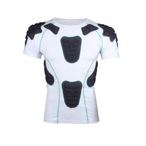 Football Protective Compression Shirt <b>Padded</b> Chest Rib Guard Base Layer Performance Training Top Goalkeeper Jersey - Product Image 1