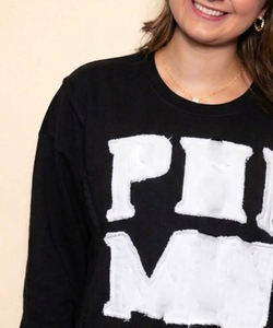 Sudadera Oversize con Bordado Desgastado para Mujer, Suéter de Invierno con Cuello Redondo y Manga Larga, Sudaderas Bordadas Desgastadas para Mujer - Product Image 6