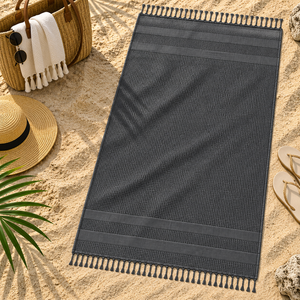 Toallas Fouta de Diseño Waffle de Color Sólido de Buena Calidad, Secado Rápido, 100% Algodón, Proveedor de Toallas de Playa Fouta en India - Product Image 5