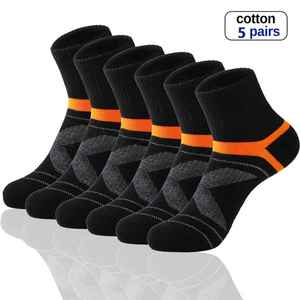 Calcetines de Tobillo para Hombre, Transpirables, Tejidos, con Patrón Geométrico, Deportivos, de Algodón, Poliéster y Elastano, para Primavera, 5 Pares - Product Image 2