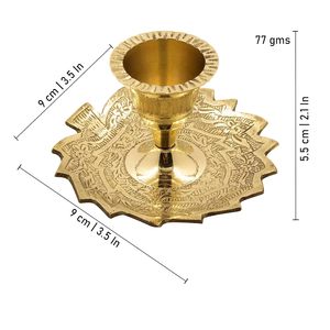 Brass Leaf <b>Candle</b> Holder for Living Room Bedroom Dining Perfect for Return <b>Gifts</b> Christmas Decor - Product Image 3