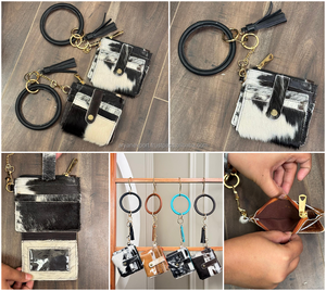 2025 diseñador de moda personalizado cuero de vaca Real Tarjetero con muñequera redonda llavero cremallera monederos para mujer - Product Image 3