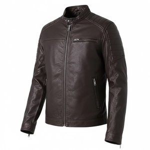 Veste en cuir marron personnalisée avec logo pour hommes, vestes classiques en cuir pour hommes, vêtements d'extérieur, vestes d'hiver de haute qualité, style Highstreet - Product Image 2