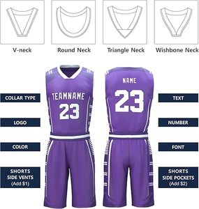 Conjunto de Uniforme de Baloncesto Personalizado de Alta Calidad, Transpirable, de Secado Rápido, Diseño Sublimado, Reversible, Pantalones Cortos para Práctica - Product Image 3