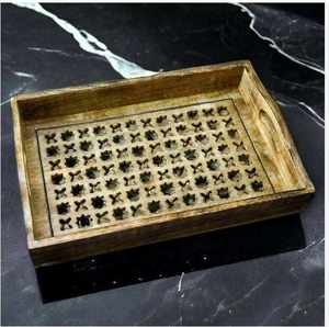 Plateau en bois poli personnalisé de haute qualité, écologique, imprimé, pour servir le thé et le café, thème bouddhiste, pour la maison - Product Image 6