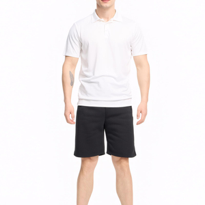 Shorts d'été décontractés pour hommes, 100 % coton molletonné, respirants, taille élastique, motif uni, haute qualité, pour usage quotidien - Product Image 5