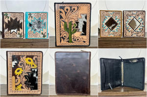 A4ผลงานหนังแบบถือที่กำหนดเองได้3ห่วงปกแฟ้มสมุดโน้ตจัดเอกสารแบบตะวันตกสำหรับทุกเพศ - Product Image 5