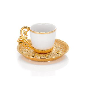 Unique Design Metal Tea Coffee <b>Cup</b> and <b>Saucer</b> in Brass Gold Finished Best Quality Tabletop Serving Tea <b>Cup</b> and <b>Saucer</b> - Product Image 3