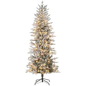 Albero di Natale Artificiale Preilluminato Alto 2,3 m con 850 Rami Innevati, 350 Luci Giallo Caldo e Trasparenti, Decorazione Natalizia Automatica - Product Image 1