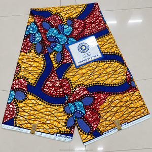 Green Blue Floral Ankara Wax Print Fabric with Abstract Leaf Pattern for <b>African</b> Dresses and Fashion <b>Wear</b> - Product Image 5