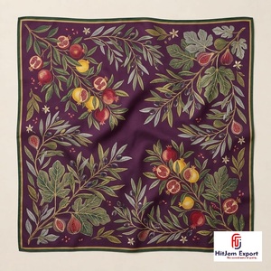 Écharpe carrée à franges imprimée sur mesure, douce et légère, foulard pour femme, fabricant OEM ODM, produits textiles personnalisés du Groenland - Product Image 3