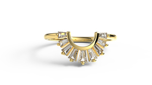 Luxury 18K Gold Baguette Diamonds Wedding Band U Shaped <b>Ring</b> <b>Stacking</b> Promise <b>Ring</b> Band Jewelry Fine Jewelry For Women - Product Image 1
