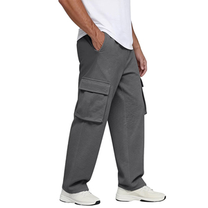 High Quality Loose Fit Baggy Jogger Pant <b>Elastic</b> <b>Waist</b> Gray Color Jogging Running Casual Street Wear Cargo <b>Trouser</b> - Product Image 2