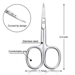 Ciseaux courbés pour cuticules, 3 pièces, ciseaux de manucure, ciseaux en acier inoxydable pour le soin des poils du visage, ciseaux courbés polyvalents - Product Image 3
