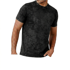 T-shirt homme coupe ajustée, confortable et durable, style délavé à l'acide, anti-plis, fabrication anti-plis - Product Image 1